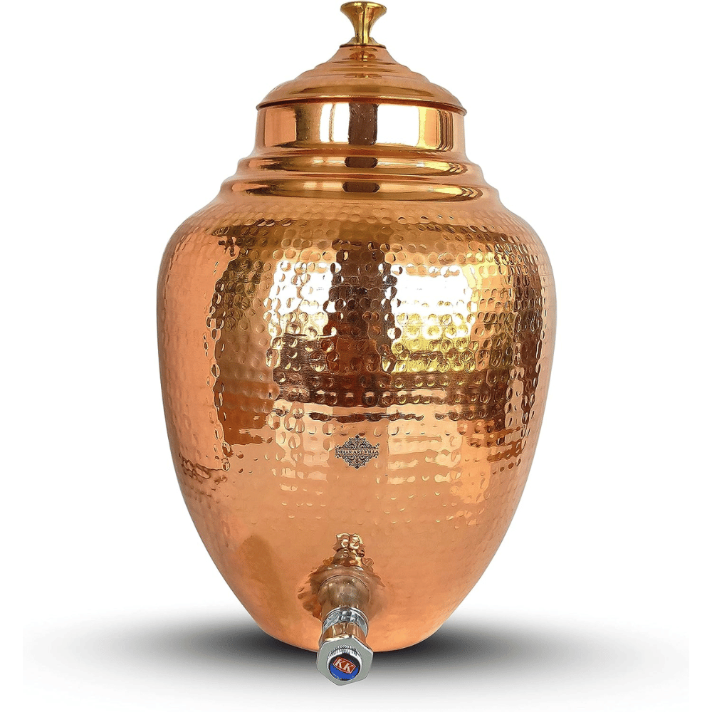 Copper Water Dispenser - for cold water served with an orange glow of style.