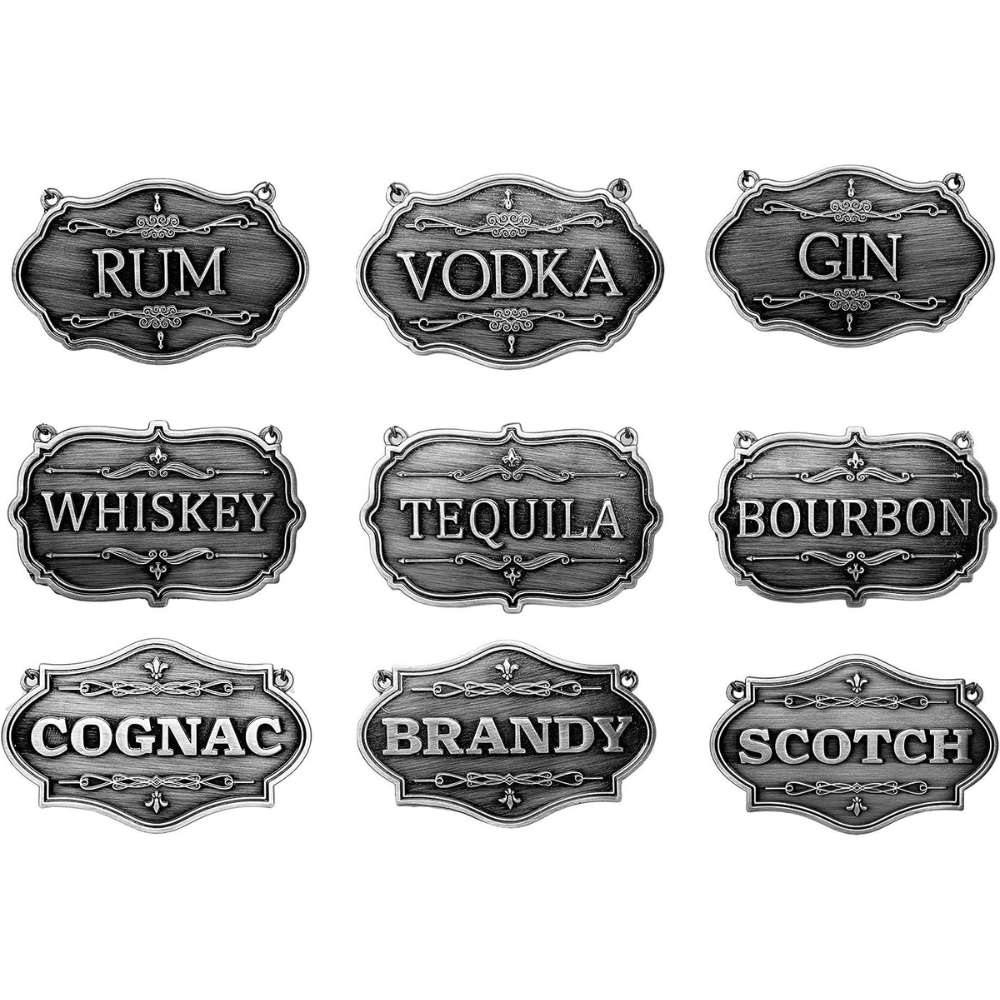 Liquor decanter labels - add a touch of elegance and sophistication to your decanters.