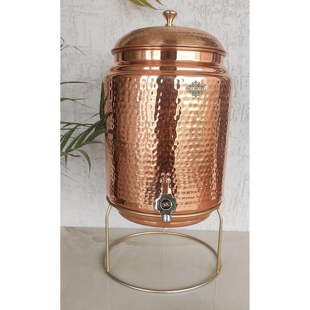 Copper Water Dispenser - for cold water served with an orange glow of style.
