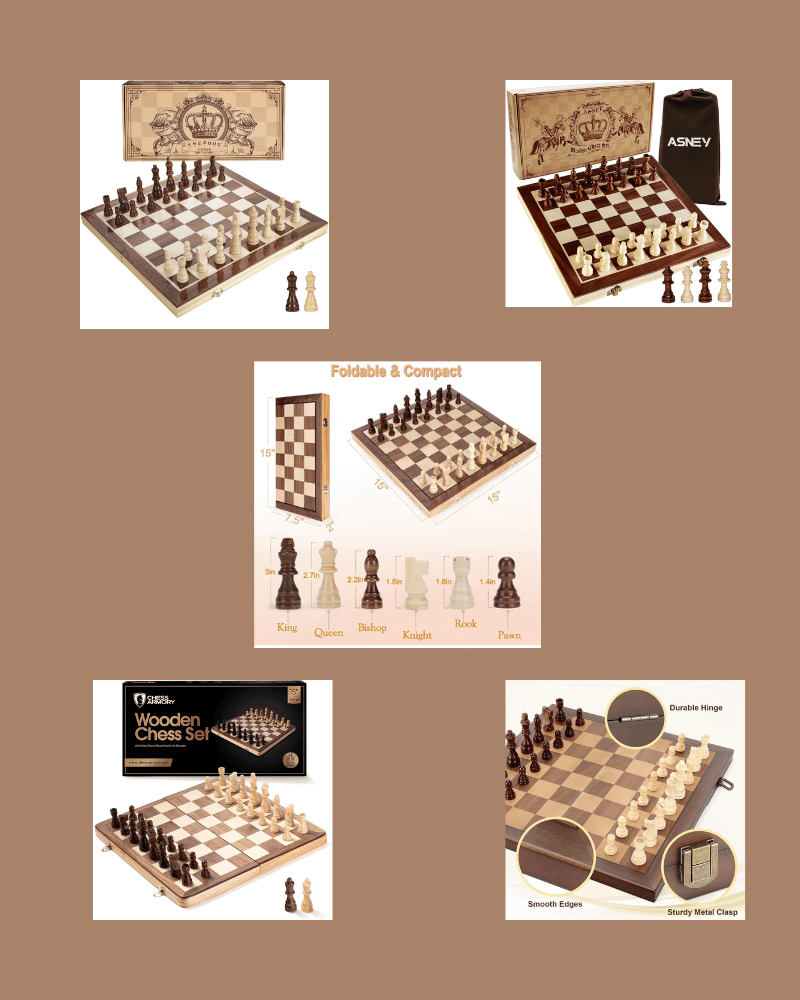 ASNEY Upgraded Magnetic Chess Set, 15 Tournament Staunton Wooden Chess  Board Game Set with Crafted Chesspiece & Storage Slots for Kids Adult